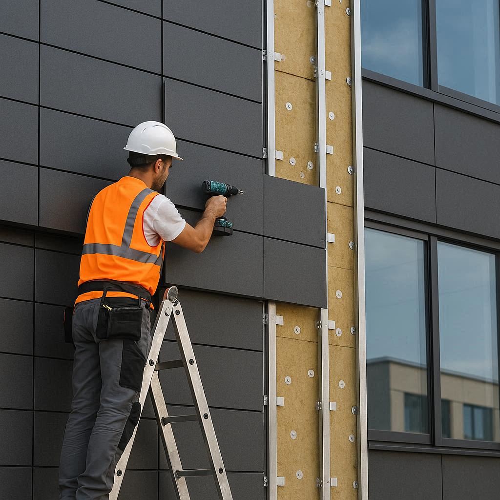 Chantier isolation thermique par l'extérieur ITE
